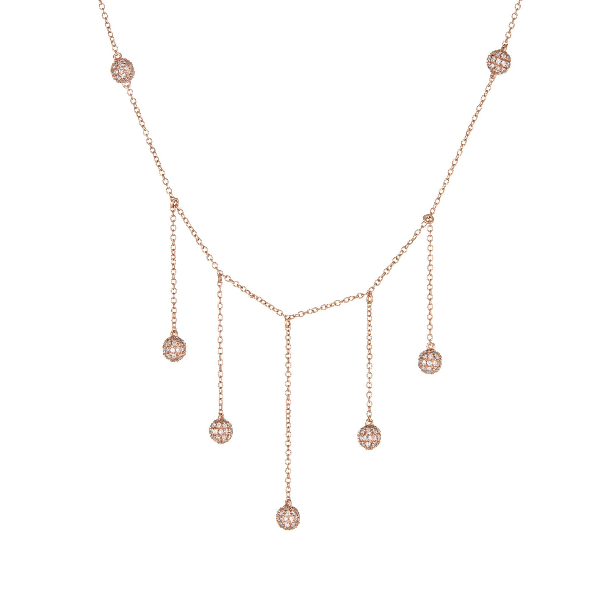 rose gold pave necklace
