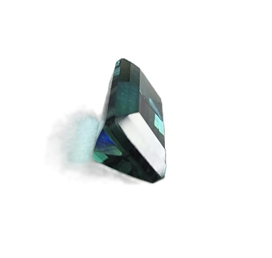 1.20ct Emerald Cut BLUE INDICOLITE TOURMALINE Gemstone NO RESERVE For Sale 1