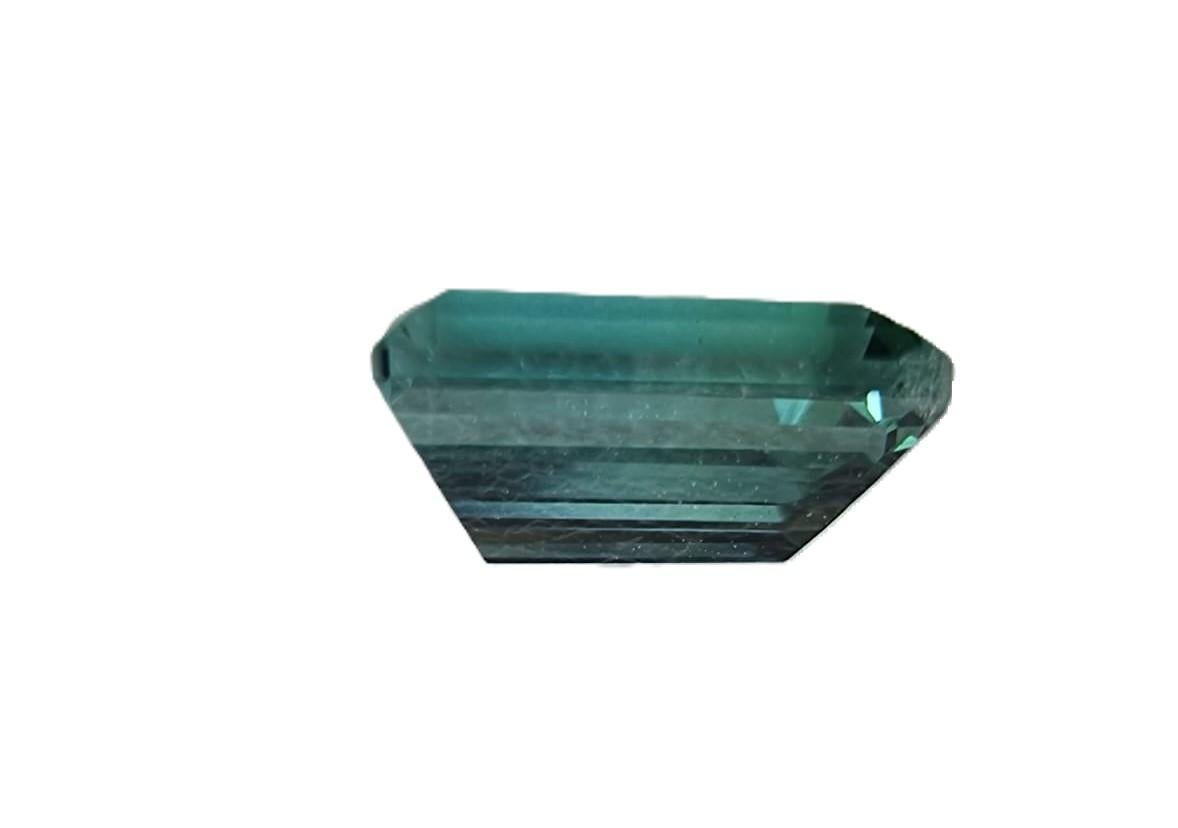1.20ct Emerald Cut BLUE INDICOLITE TOURMALINE Gemstone NO RESERVE For Sale 2