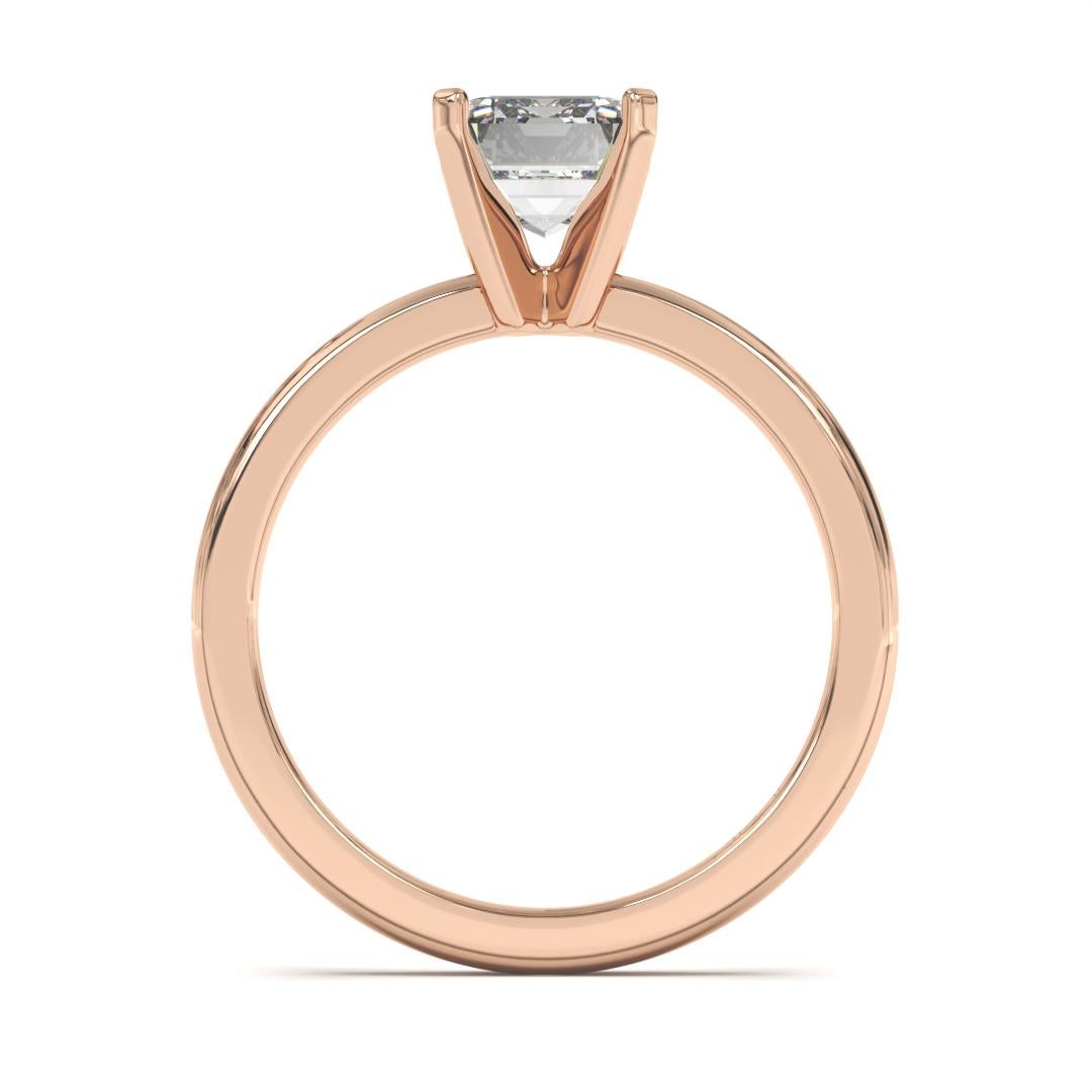 1.20CT Emerald Cut Solitaire GH Color I1 Clarity Natural Diamond Wedding Ring In New Condition For Sale In Los Angeles, CA