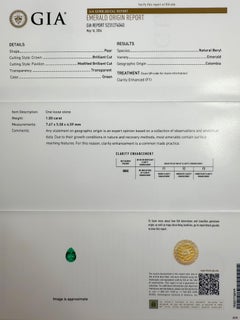 Größenänderung Gebühr für** 1.20ct GIA Cert Kolumbianischer Smaragd Diamant 18k GoldRing