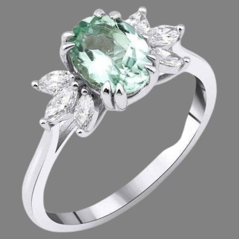 Detalles del producto :

- Por encargo

- Oro Kt: 14kt

- Colores de oro disponibles: Oro rosa, Oro amarillo, Oro blanco

- 0,40ct Diamante Marquesa Natural

- 0,80ct Turmalina verde menta 

- Color-Claridad del diamante: Color F-G Claridad VS/SI

-