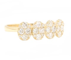 1,20 Karat natürlicher Diamant 14k massiver Gelbgold Ring