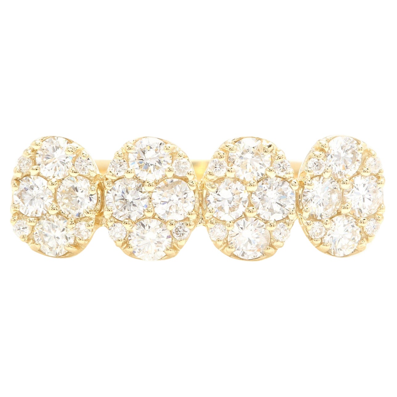 Anello a fascia in oro giallo massiccio 14k con diamante naturale da 1,20 carati