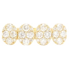 Anello a fascia in oro giallo massiccio 14k con diamante naturale da 1,20 carati