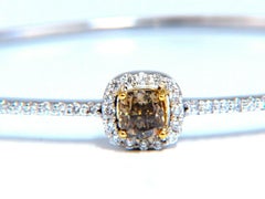 1.20ct Natural Fancy Color Diamonds Bangle Bracelet 14kt Gold Mod Deco Prime*