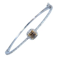 1.20ct Natural Fancy Color Diamonds Bangle Bracelet 14kt Gold Mod Deco Prime*