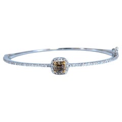 1.20ct Natural Fancy Color Diamantes Brazalete Oro 14kt Mod Deco Prime