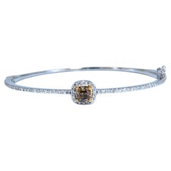 1.20ct Natural Fancy Color Diamonds Bangle Bracelet 14kt Gold Mod Deco Prime