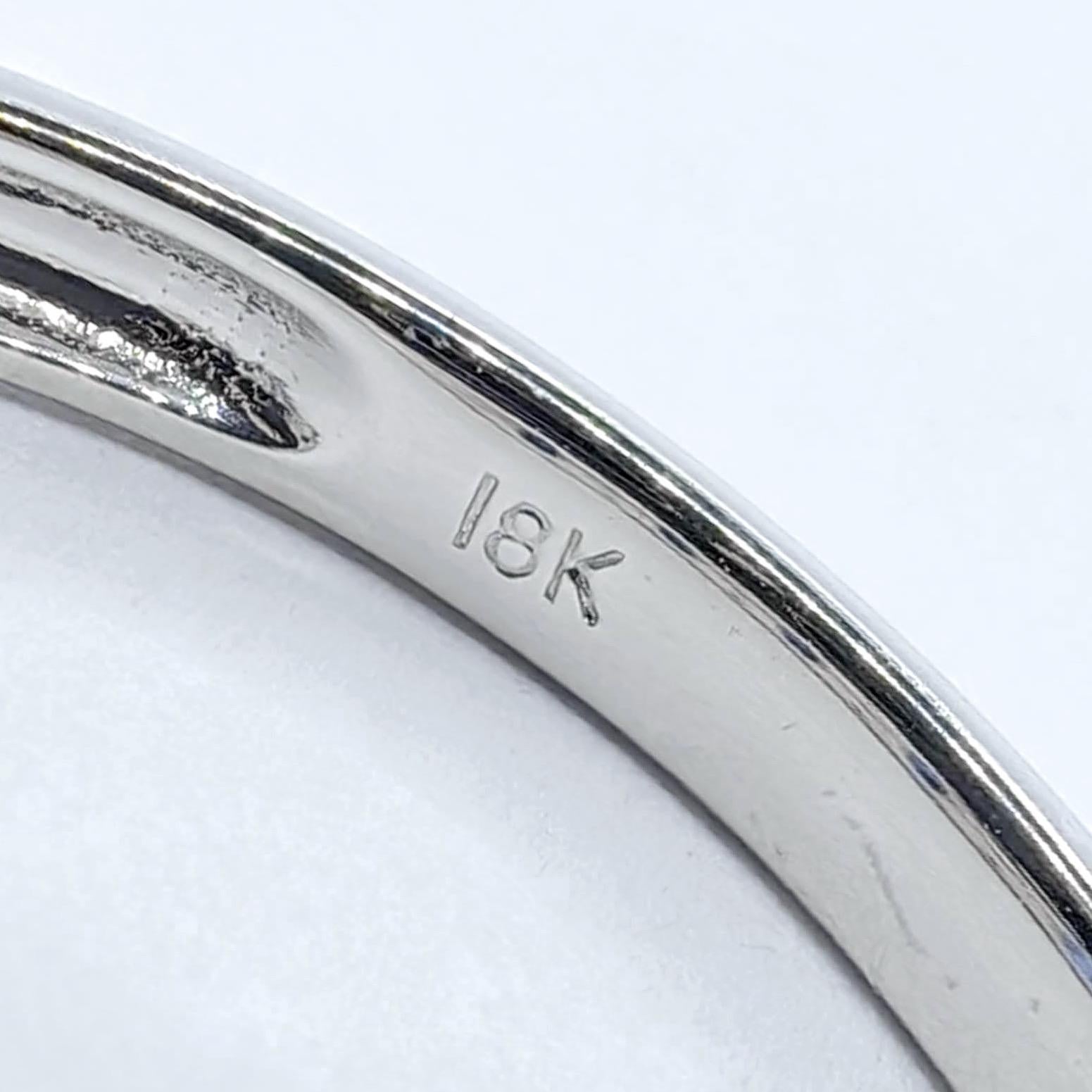 1.20ct Oval Cut Blue Sapphire & Diamond Eternity Band Ring in 18K White Gold For Sale 1