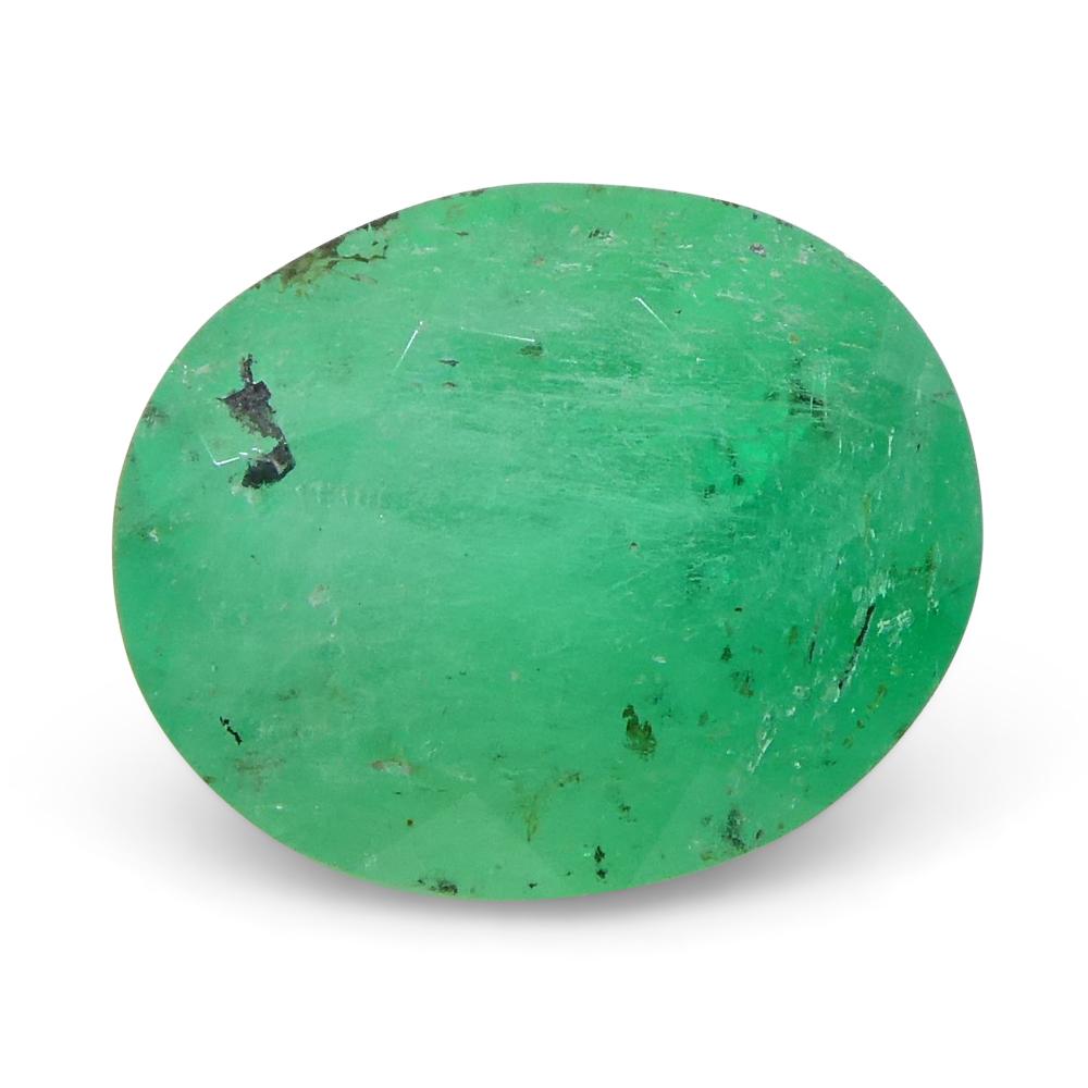 1.20ct Oval Green Emerald from Colombia For Sale 5