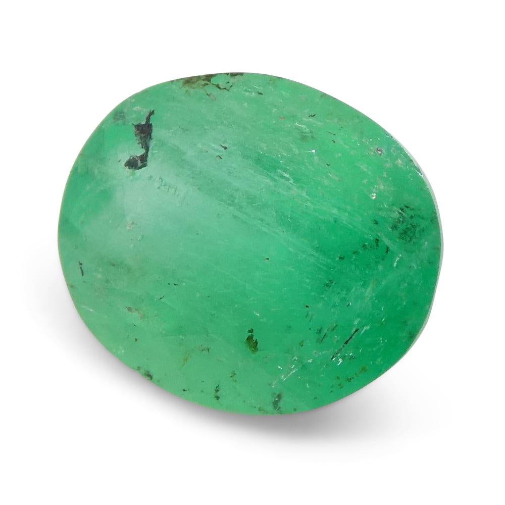 1.20ct Oval Green Emerald from Colombia For Sale 9
