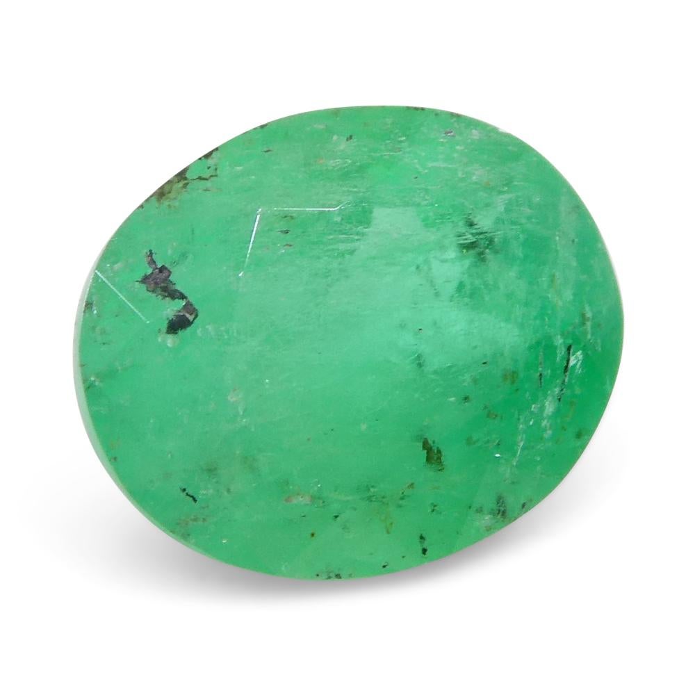 1.20ct Oval Green Emerald from Colombia For Sale 12