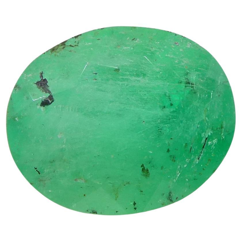 1.20ct Oval Green Emerald from Colombia For Sale