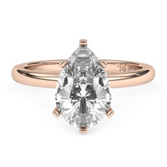 1.20CT Pear Cut Solitaire GH Color I1 Clarity Natural Diamond Wedding Ring