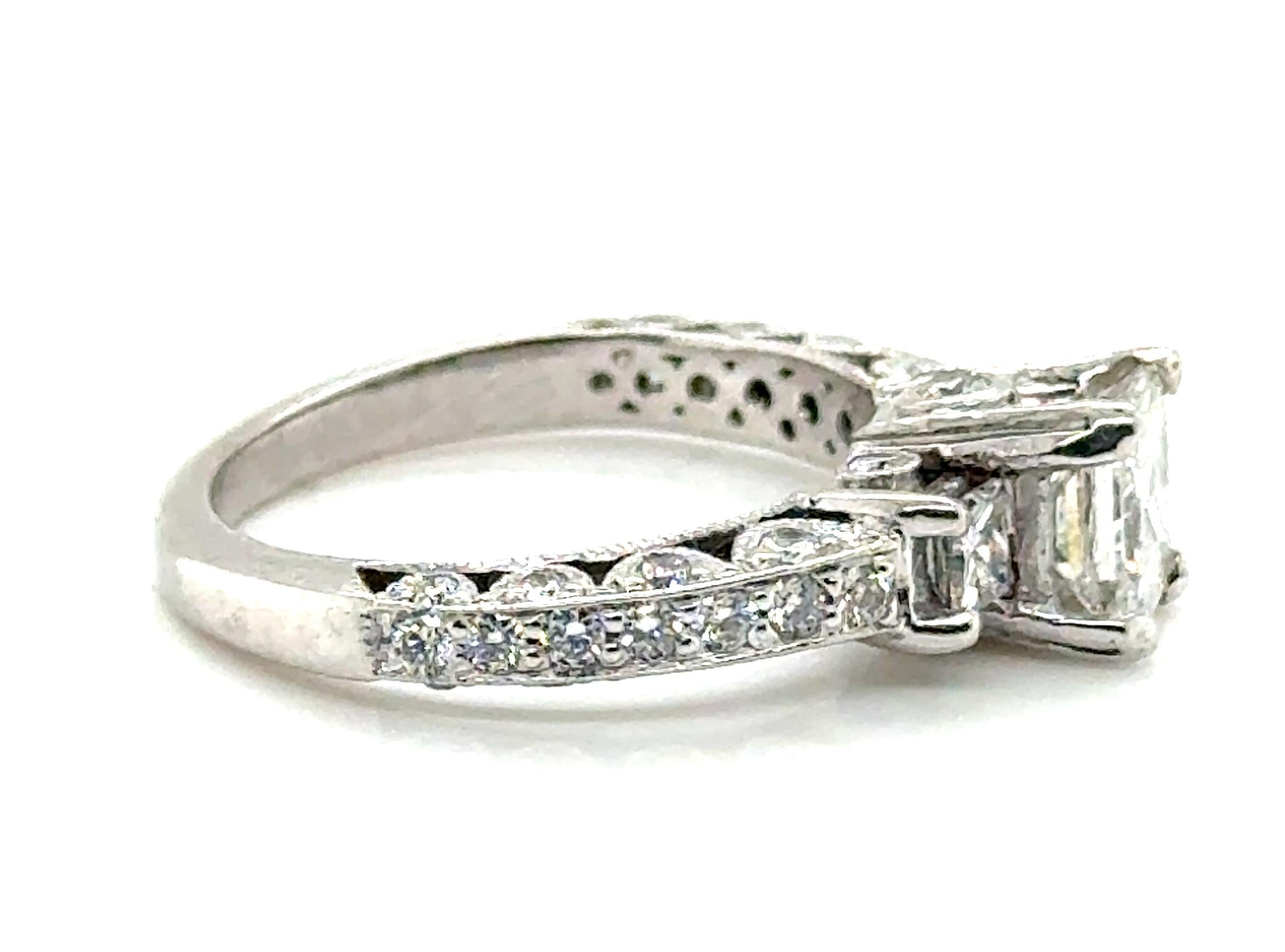 1.20ct Princess Cut Diamond Ring I VS2 GIA 14K Famous Designer Mined Diamonds In Excellent Condition For Sale In Dearborn, MI