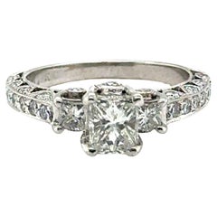 Anello con diamante taglio principessa 1,20ct I VS2 GIA 14K Famoso designer Diamonds Mine
