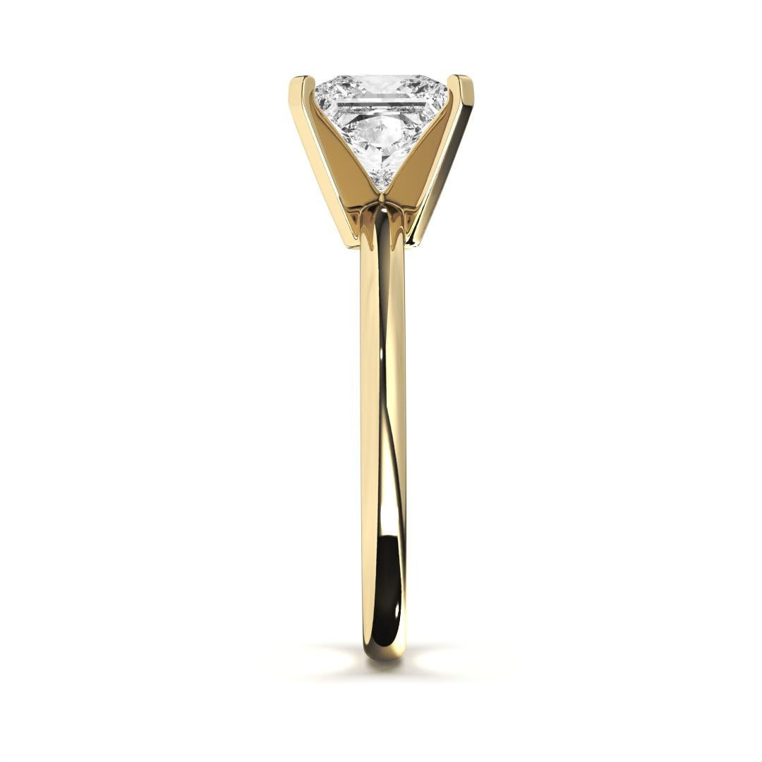 1.20CT Princesse Coupe Solitaire GH Couleur SI Clarté Diamant naturel Bague de mariage  en vente 8