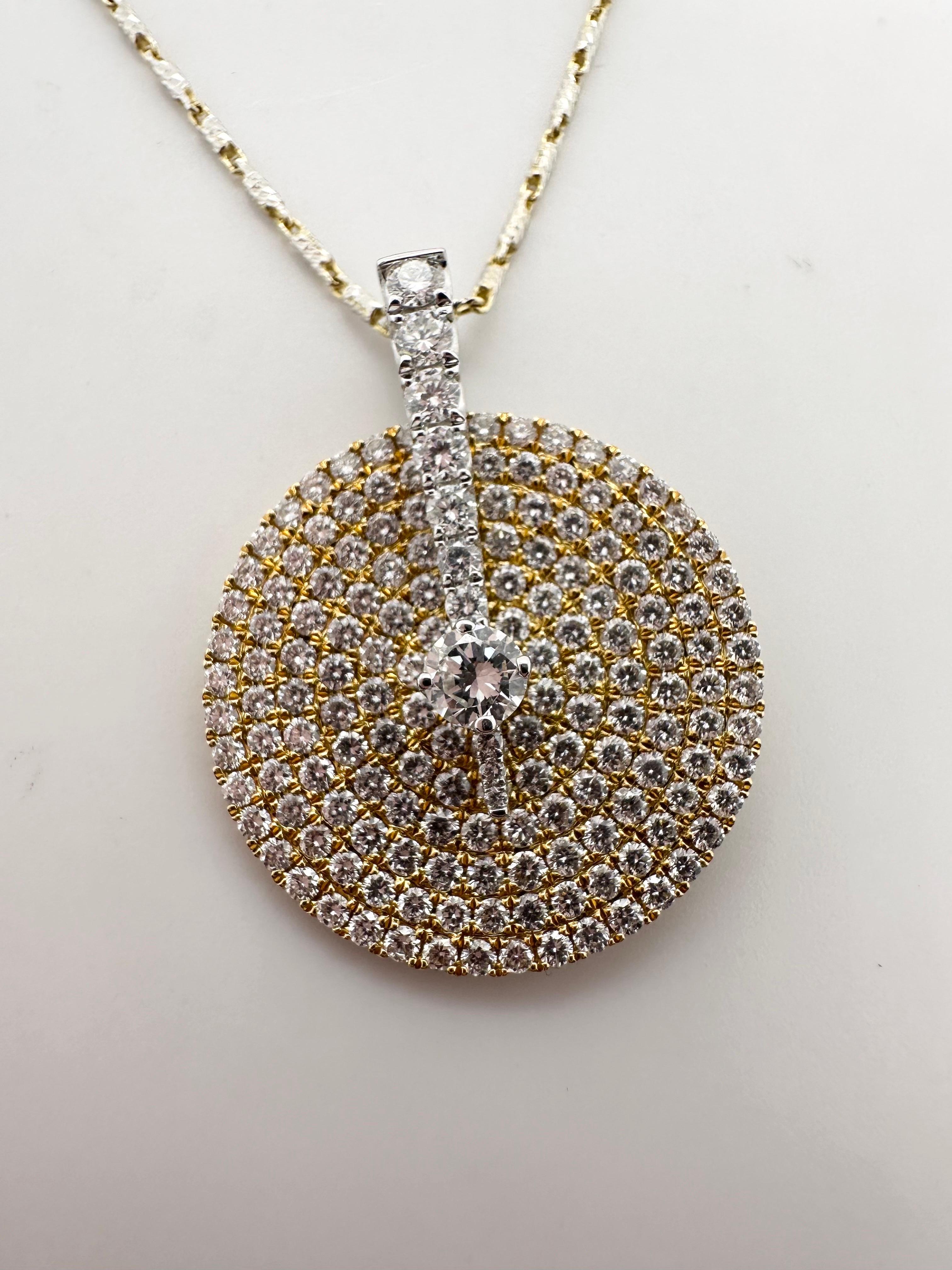 Round Cut 1.20ct Rare moving diamond pendant necklace circle infinity diamond pendant 18KT For Sale