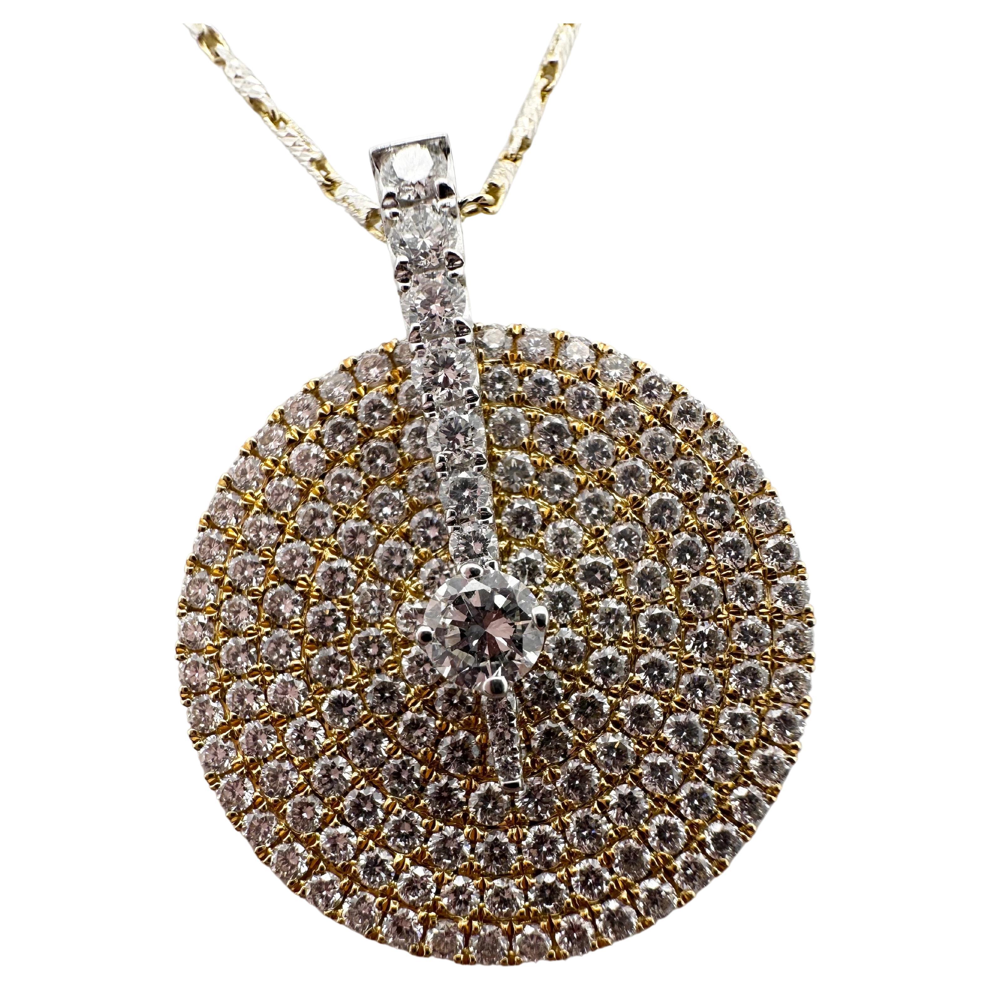 1.20ct Rare moving diamond pendant necklace circle infinity diamond pendant 18KT