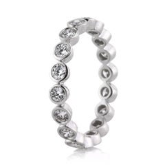 1,20ct Runde Brillantschliff Diamant Lünette Set Eternity Band in 18k Weißgold
