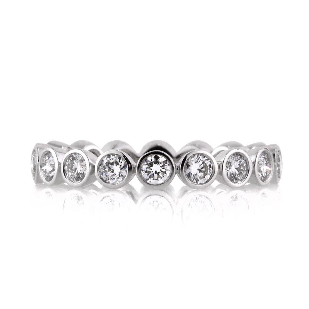 1.20ct Round Brilliant Cut Diamond Bezel Set Eternity Band in 18k White Gold