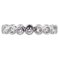 1.20ct Round Brilliant Cut Diamond Bezel Set Eternity Band in 18k White Gold