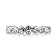 1.20ct Round Brilliant Cut Diamond Bezel Set Eternity Band in Platinum