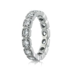1,20ct Runder Brillantschliff Diamant Eternity Band in 18k Weißgold