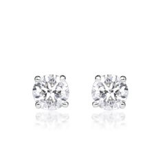 1.20ct Round Brilliant Cut Diamond Stud Earrings in 14k White Gold