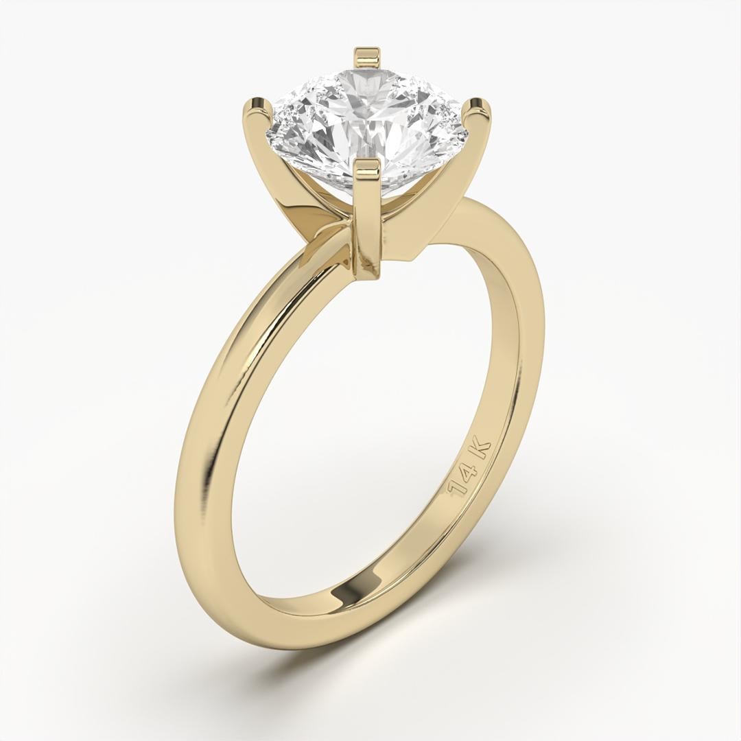 1.20CT Round Cut Solitaire GH-I1 Clarity Natural Diamond Wedding Ring For Sale 2