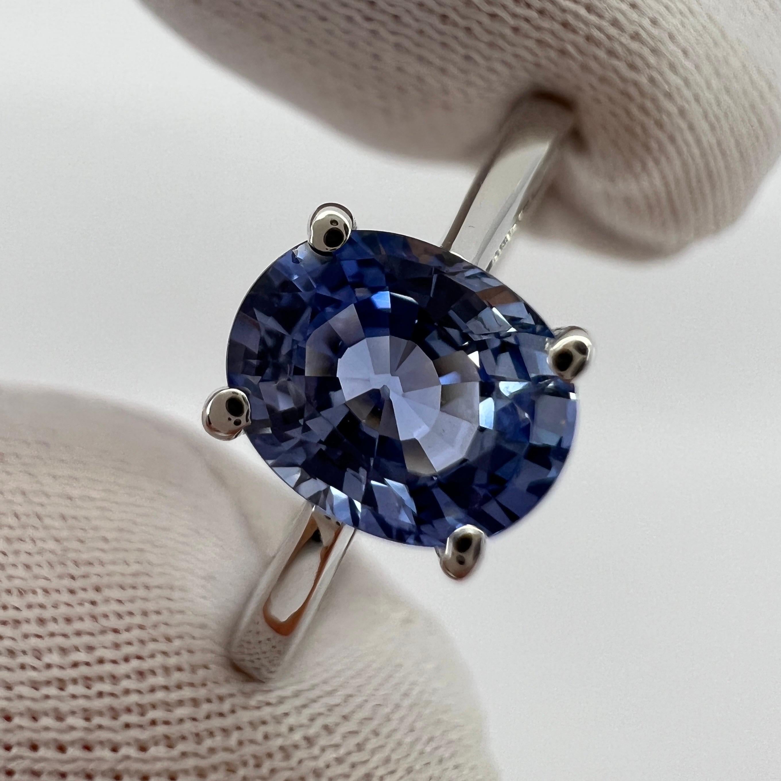 Vivid Light Blue Ceylon Sapphire Oval Cut 18k White Gold Solitaire Ring.

1.20 Carat sapphire with a stunning vivid light blue colour and excellent clarity. Very clean stone.

Also has an excellent oval cut which shows lots of sparkle and light