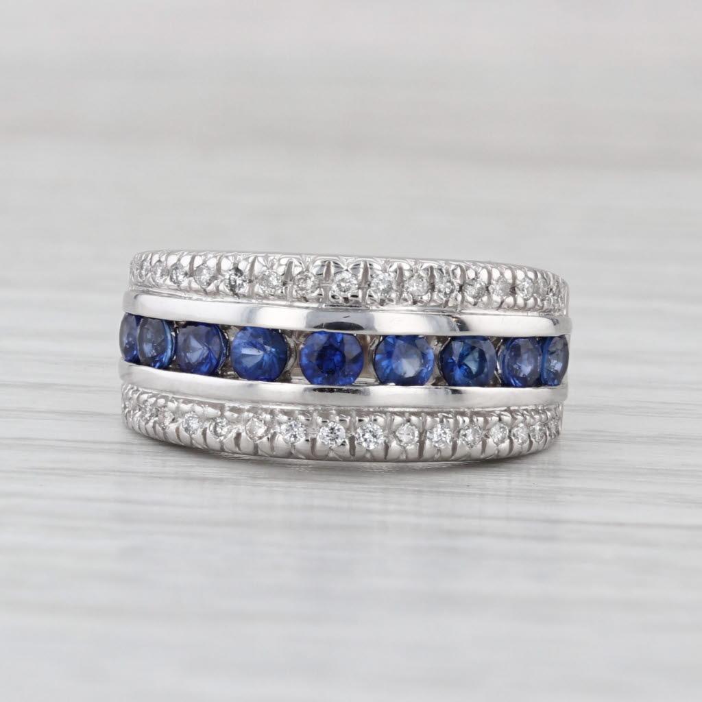 1,20ctw Blauer Saphir Diamant Ring 14k Weißgold Größe 6 Band im Zustand „Gut“ im Angebot in McLeansville, NC