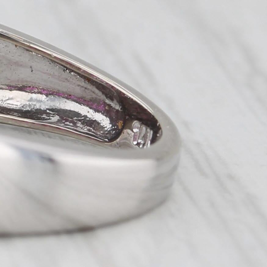 1,20ctw Kanalbesetzter Rubin-Diamant-Ring 14k Weißgold Größe 6,25 im Angebot 2