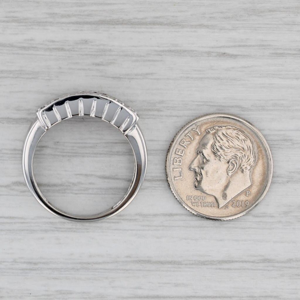 1,20ctw Kanalbesetzter Rubin-Diamant-Ring 14k Weißgold Größe 6,25 im Angebot 3