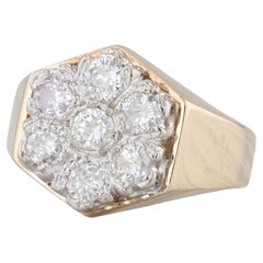 1.20ctw Diamond Cluster Ring 14k Yellow Gold Size 10 Men
s