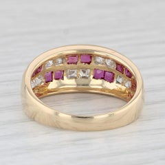1.20ctw Diamond Ruby Ring 18k Yellow Gold Size 7.25