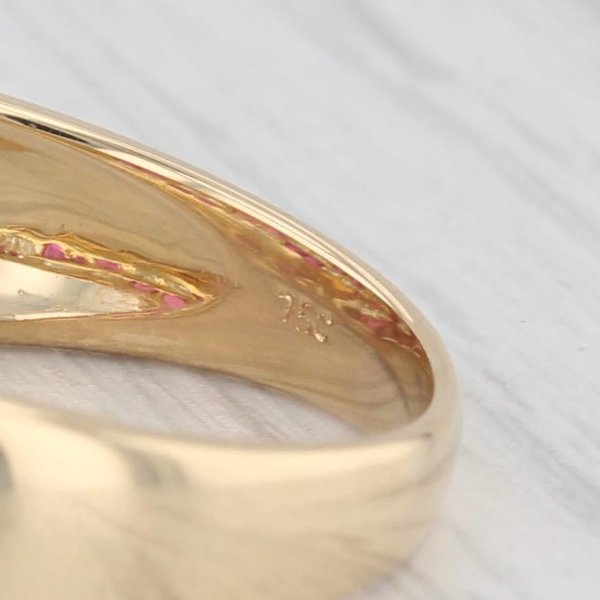 1.20ctw Anillo de Rubí Diamante 18k Oro Amarillo Talla 7.25 Corte cuadrado en venta