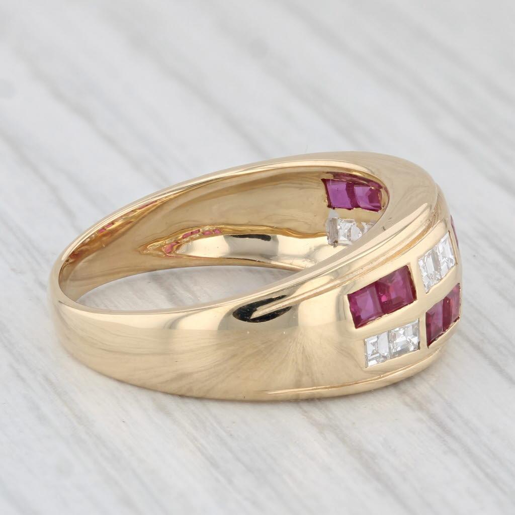 1.20ctw Anillo de Rubí Diamante 18k Oro Amarillo Talla 7.25 en Bueno estado para la venta en McLeansville, NC