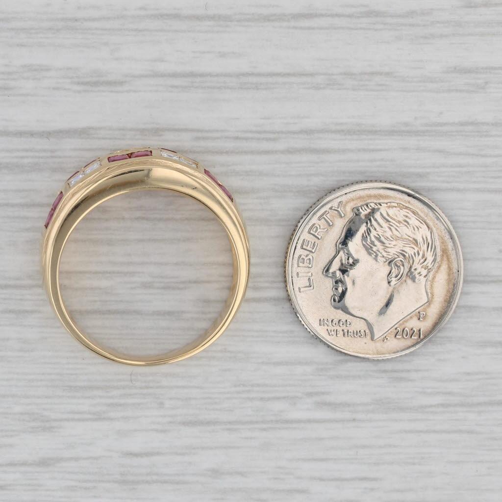 1.20ctw Anillo de Rubí Diamante 18k Oro Amarillo Talla 7.25 en venta 4
