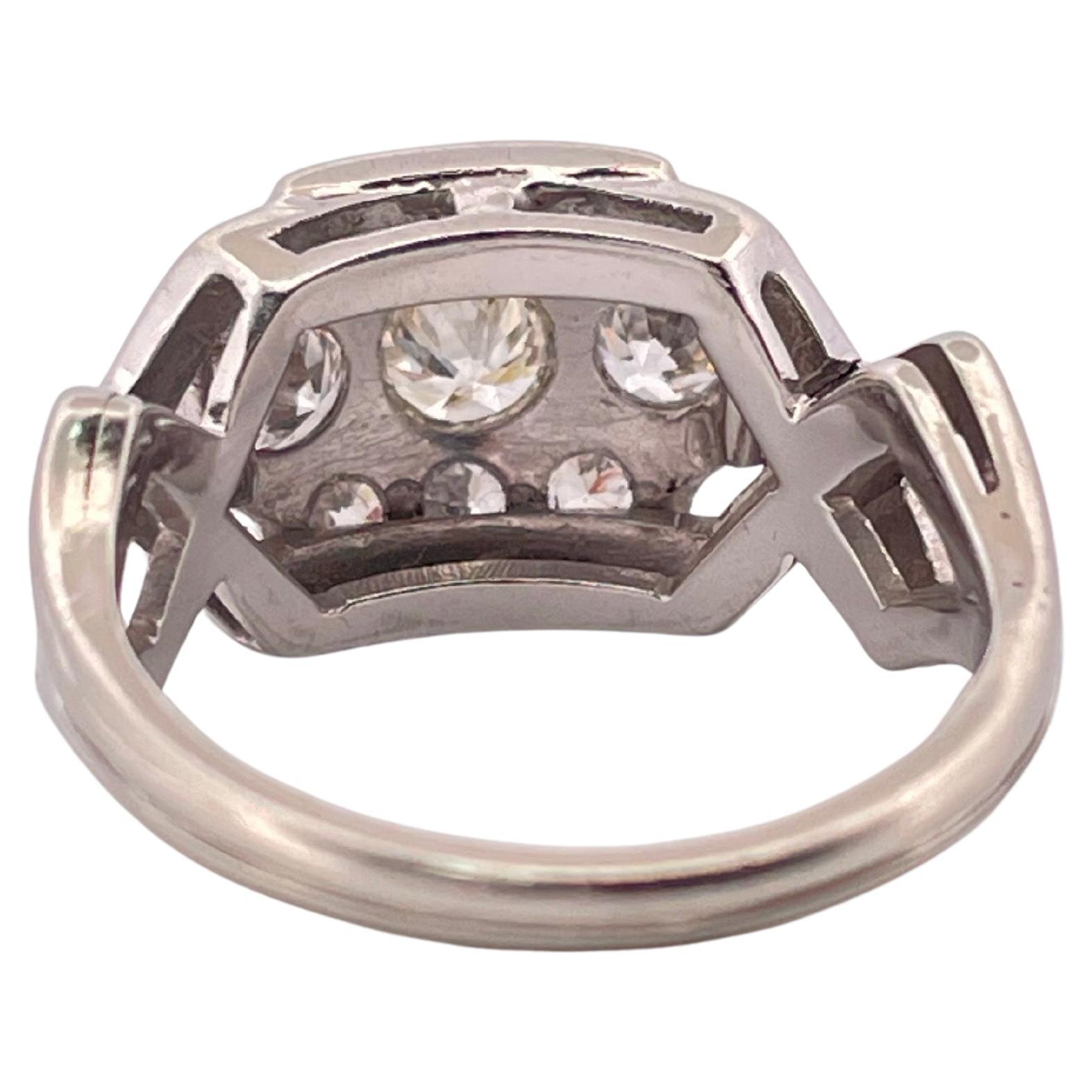 1,20ctw H/I SI2 Altschliff-Diamant-Ring in 14K Weißgold gesetzt (Alteuropäischer Brillantschliff) im Angebot