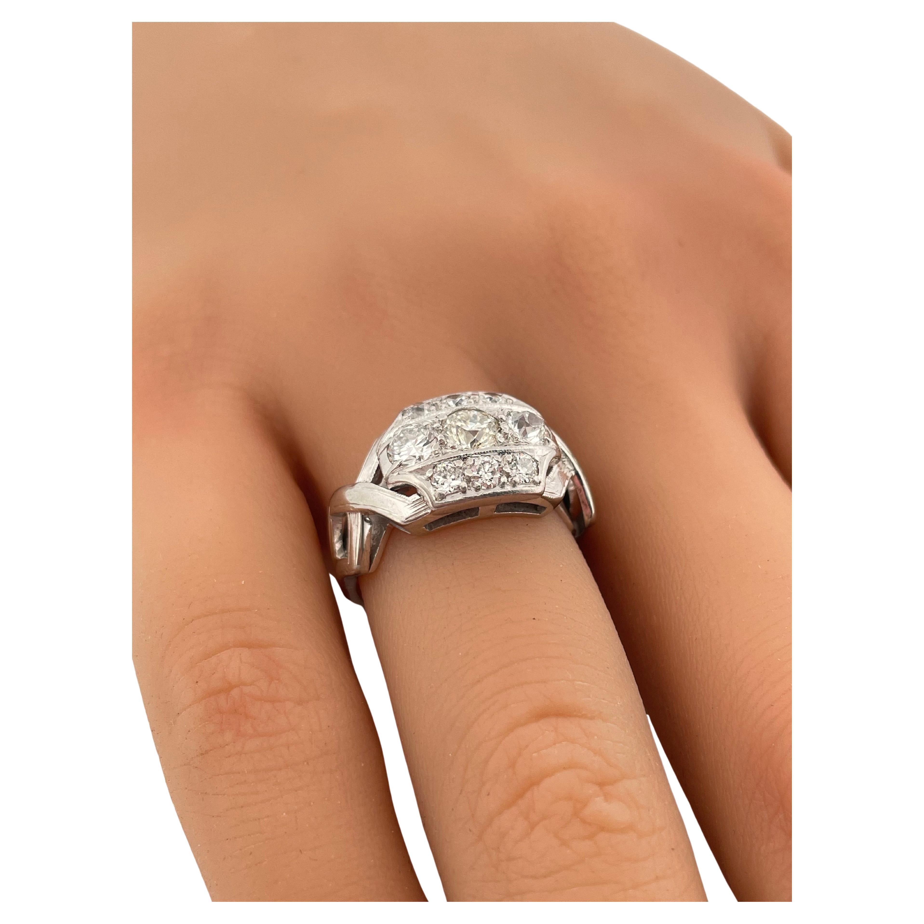1,20ctw H/I SI2 Altschliff-Diamant-Ring in 14K Weißgold gesetzt im Angebot 1