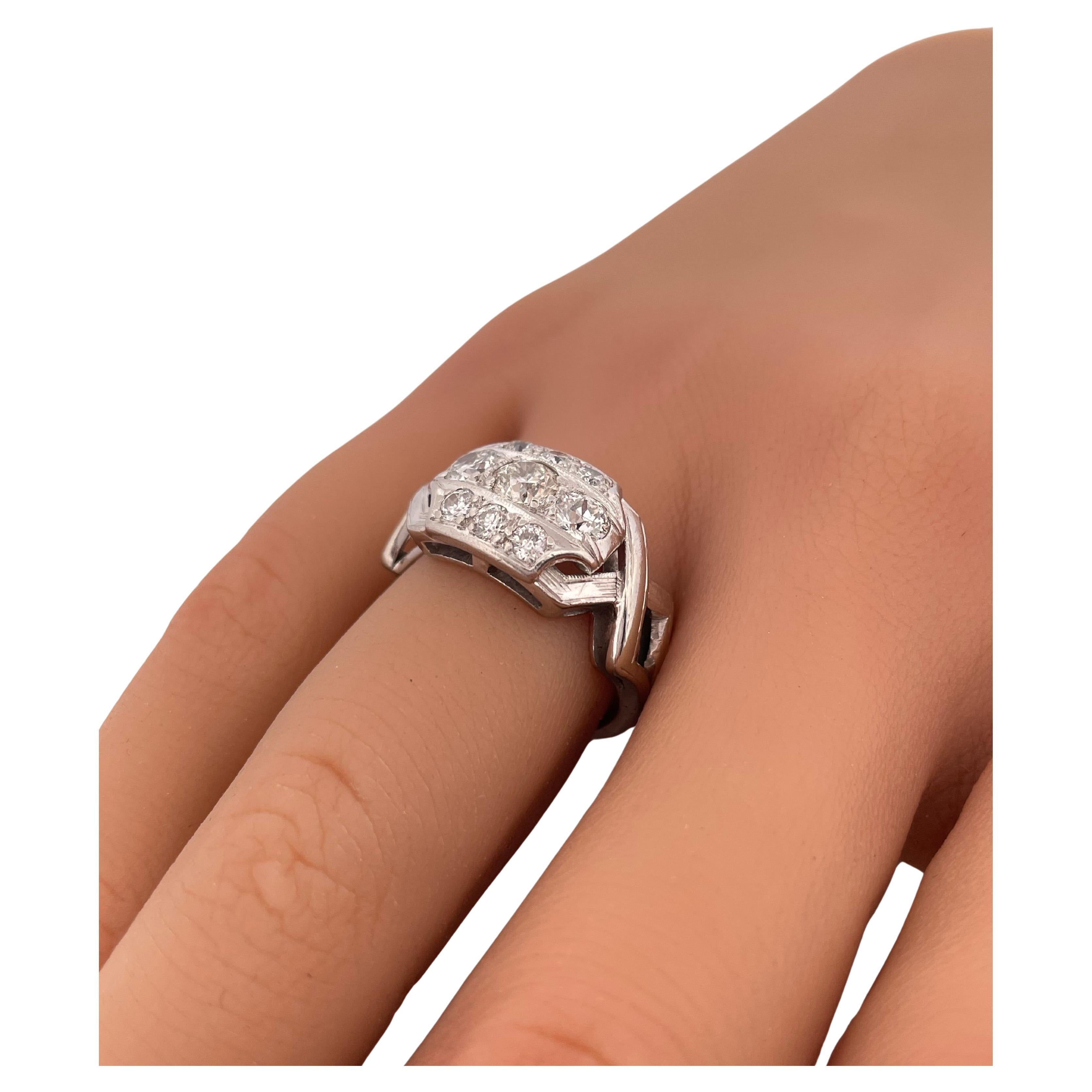 1,20ctw H/I SI2 Altschliff-Diamant-Ring in 14K Weißgold gesetzt im Angebot 2
