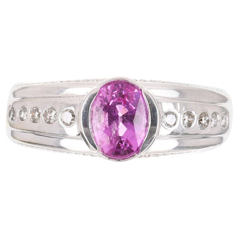 Anello con tormalina rosa naturale e diamante da 1,20tcw 14K AAA+