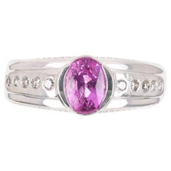 1.20tcw 14K AAA+ Natural Pink Tourmaline & Diamond Ring