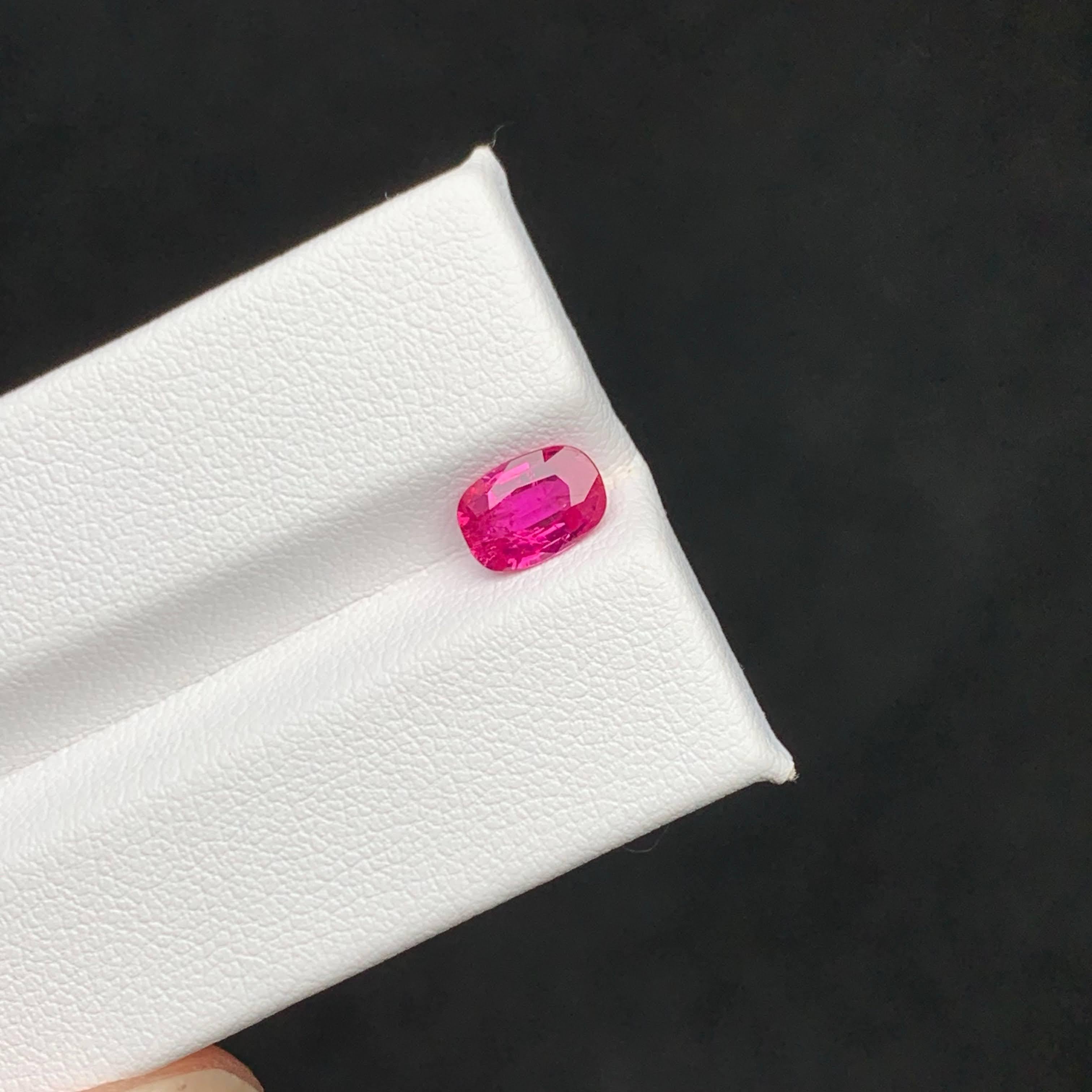 1.21 Carat AIG Certified Natural Pinkish Red Ruby Cushion Cut Afghan Gemstone In New Condition For Sale In Bangkok, TH