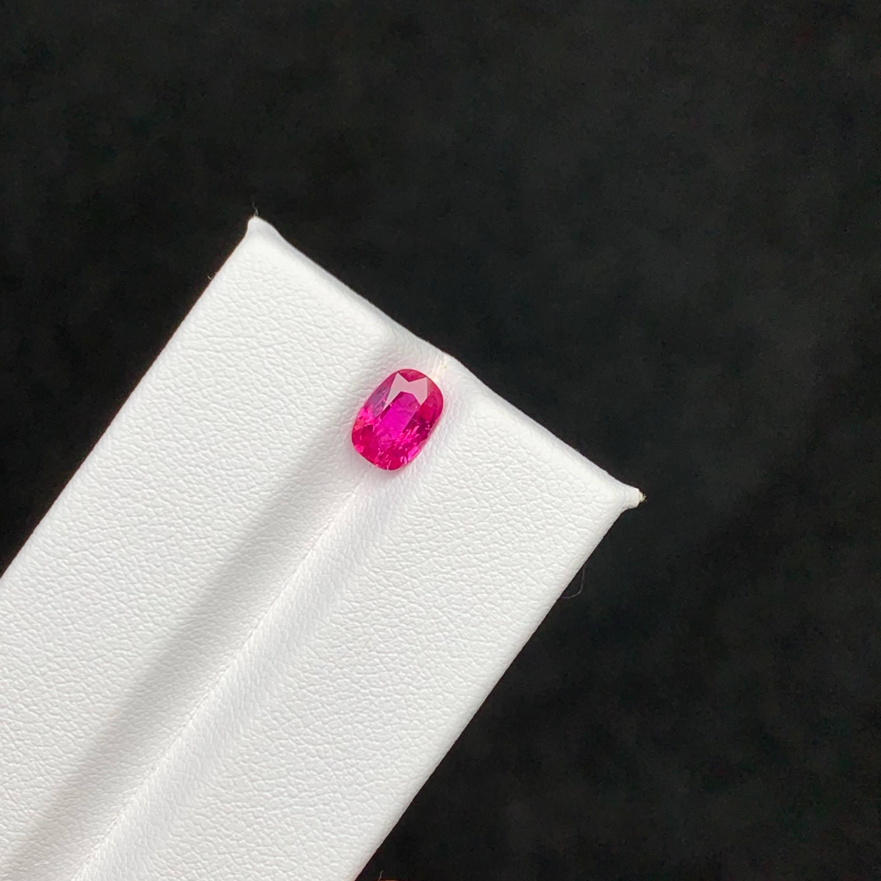 Women's or Men's 1.21 Carat AIG Certified Natural Pinkish Red Ruby Cushion Cut Afghan Gemstone For Sale