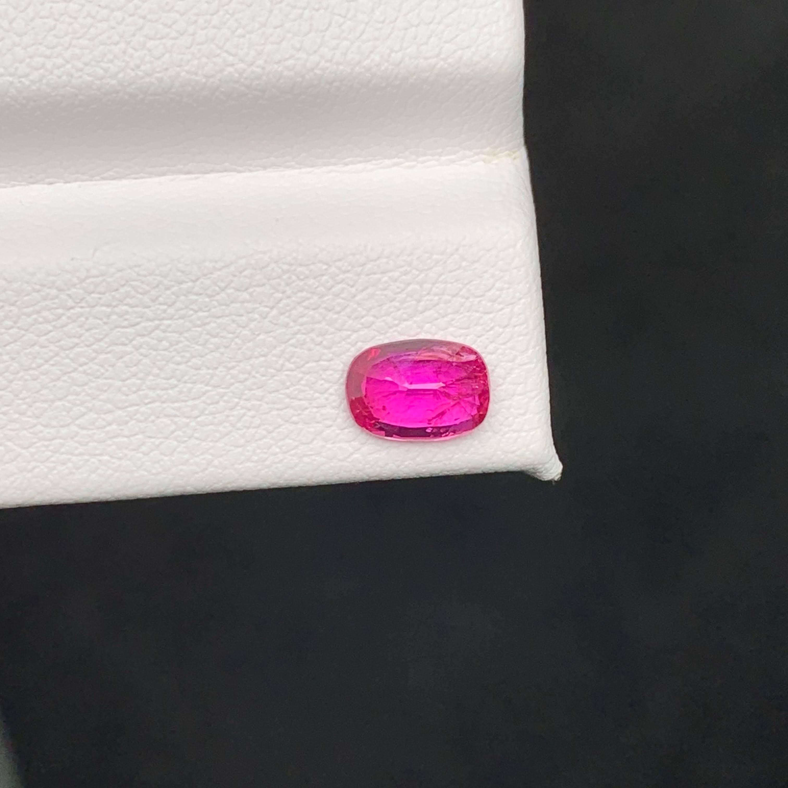 1.21 Carat AIG Certified Natural Pinkish Red Ruby Cushion Cut Afghan Gemstone For Sale 2