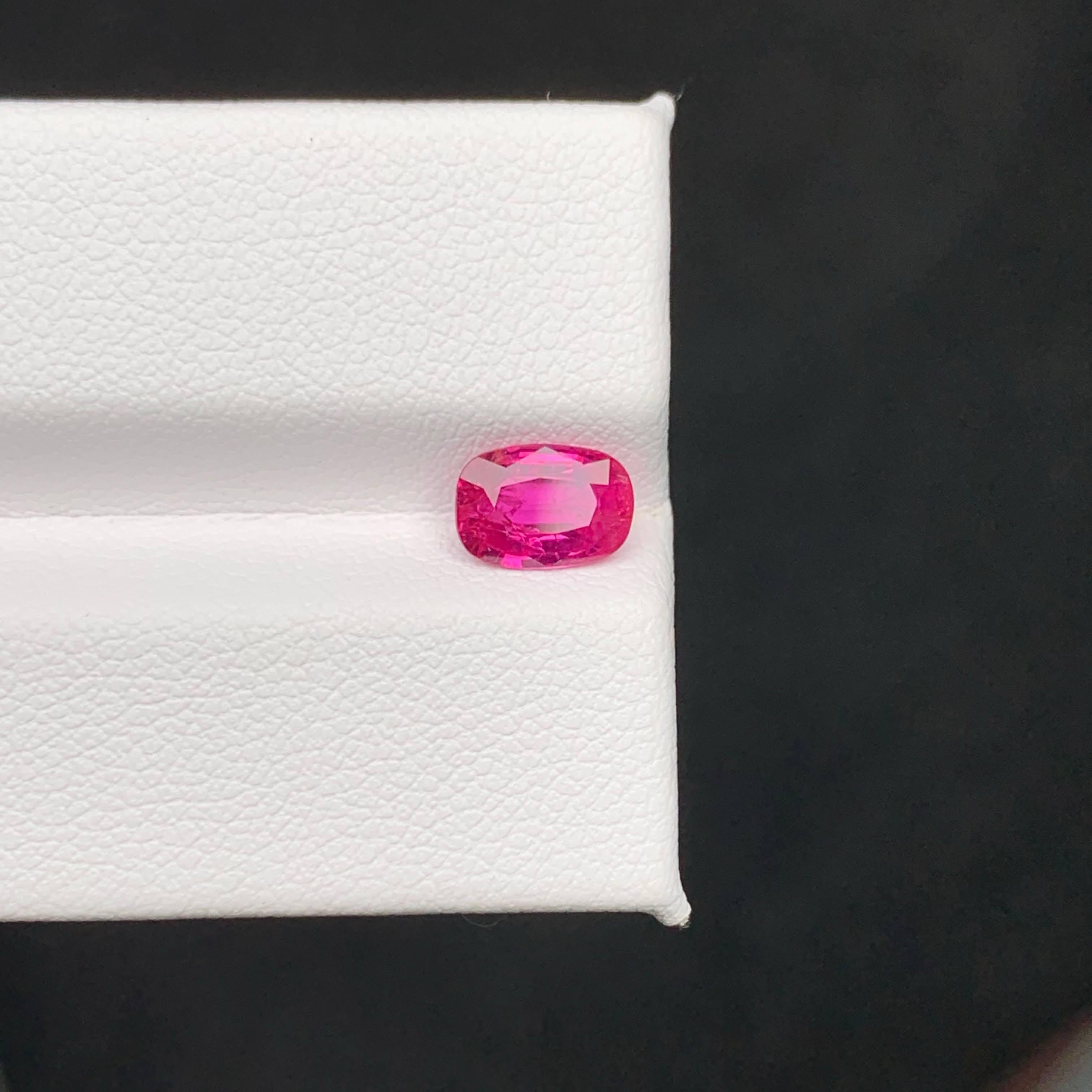 1.21 Carat AIG Certified Natural Pinkish Red Ruby Cushion Cut Afghan Gemstone For Sale 4