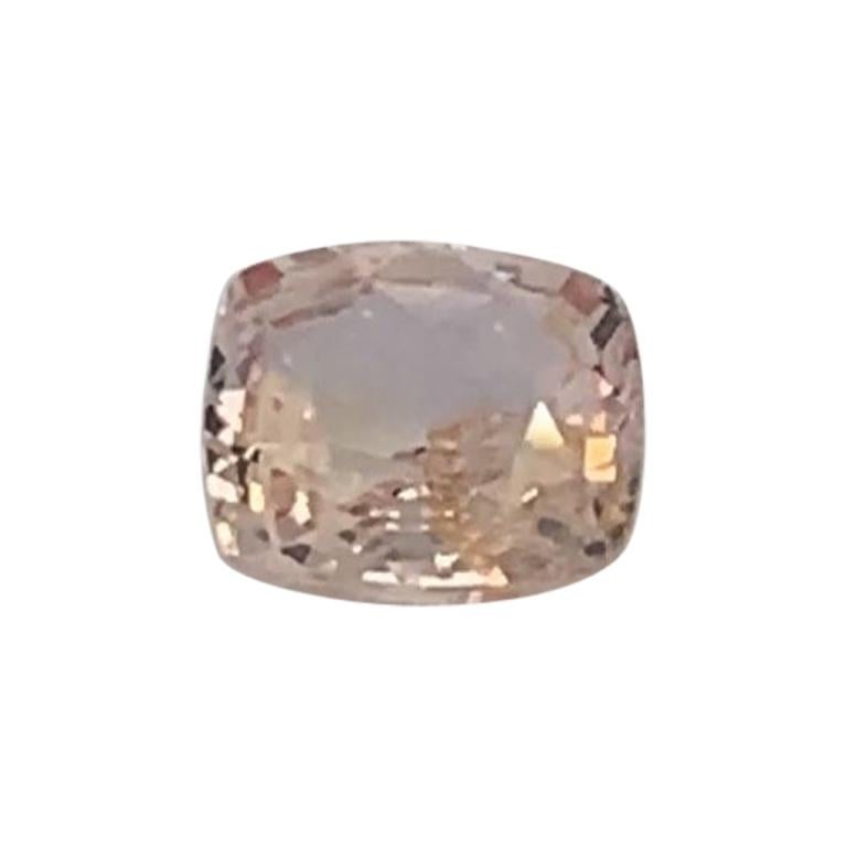 1.21 Carat Cushion Peach Color Sapphire GIA Certified Unheated For Sale